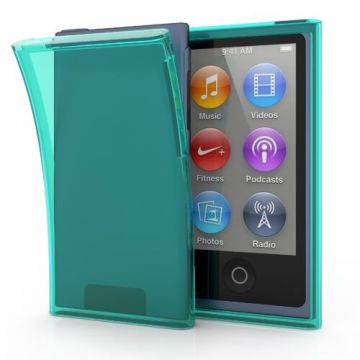 Husa kwmobile pentru Apple iPod Nano 7, Silicon, Verde/Transparent, 13370.07