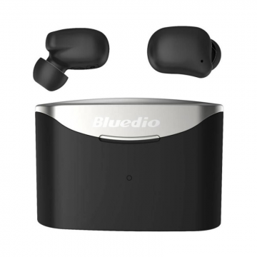 Casti in-ear Bluedio T-Elf 2 TWS cu cutie de incarcare de 650mAh, Touch control, Bluetooth 5.0, Waterproof IPX6 Negru