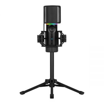 Microfon Streamplifly MIC Streaming RGB cu trepied Black