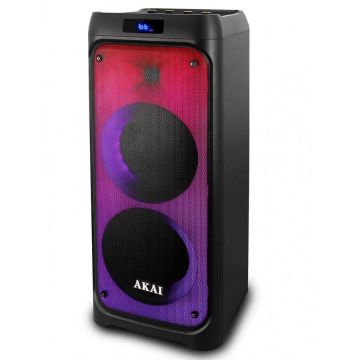 Akai Boxa portabila activa Akai Party Speaker 260, 40 W, Bluetooth, USB, microfon, telecomanda, neagra