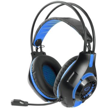 ESPERANZA Esperanza Deathstrike gamer mikrofonos fejhallgató, fekete/kék