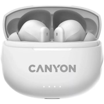 Canyon Casti True Wireless Canyon TWS-8, Bluetooth, ENC, Microfon, Alb