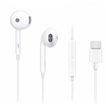 Casti in ear, Earbuds, mufa USB-C, Pentru Samsung/Huawei/Xiaomi/iPad/Iphone, Microfon incorporabil, Alb