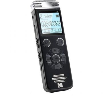 Reportofon Kodak VRC450, Microfon stereo, MP3, USB, Slot microSD, 8GB (Negru)