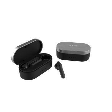 Akai Casti audio in ear AKAI BTE-J10B, True Wireless, Bluetooth, Negru