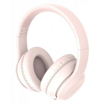 Casti audio fara fir GoGEN HBTM 43P, Bluetooth 5.0, microfon, roz