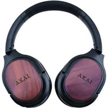 Casti Over-Ear Akai BTH-W150ANC, Wireless, Bluetooth, Microfon, Bambus