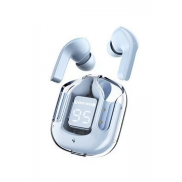 Casti Wireless In Ear, Bluetooth 5.1, Latenta Scazuta, Control Tactil Inteligent, Afisaj Digital LED, Microfon, Anulare Zgomot, Power Bank Incorporat, Waterproof, Albastru