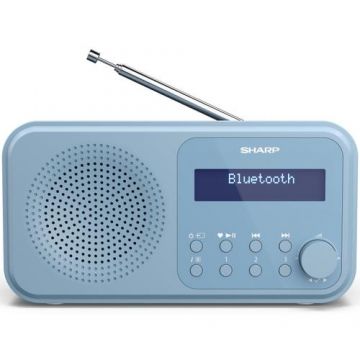 Radio portabil digital Sharp Tokyo, DAB+, FM RDS, Bluetooth, Albastru