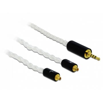 Cablu audio jack stereo 2.5mm 4 pini la 2 x MMCX T-T 1.2m, Delock 85848