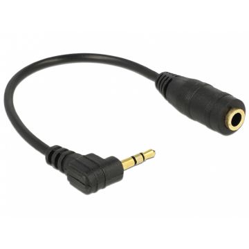 Cablu audio jack stereo 2.5mm unghi la jack stereo 3.5mm 3 pini T-M 14 cm, Delock 65397