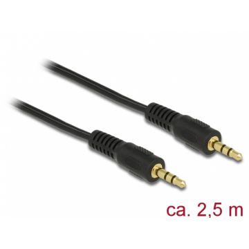 Cablu audio stereo Jack 3.5mm T-T 2.5m, Delock 84001