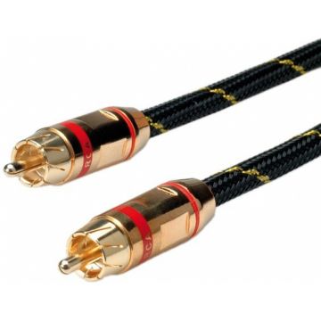 Cablu GOLD audio RCA simplex rosu T-T 2.5m, Roline 11.09.4231