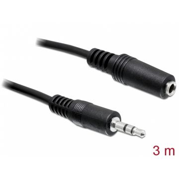 Cablu prelungitor audio jack 3.5mm T-M 3m, Delock 84002