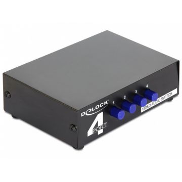 Switch Audio / Video 4 porturi manual bidirectional, Delock 87637