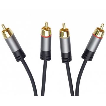 Cablu audio 2 x RCA la 2 x RCA T-T 5m, kjqccmm5