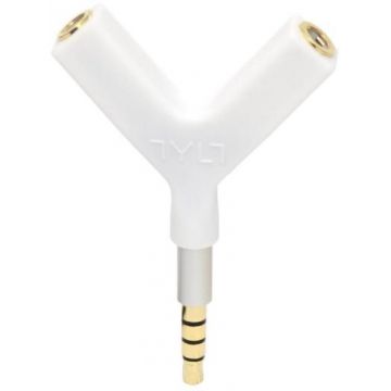 Adaptor Audio Tylt Y-SPLIT, 2x Jack 3.5mm (Alb)