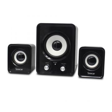 Boxe 2.1 SPACER SPB-807-BK, 11W RMS, USB (Negru)