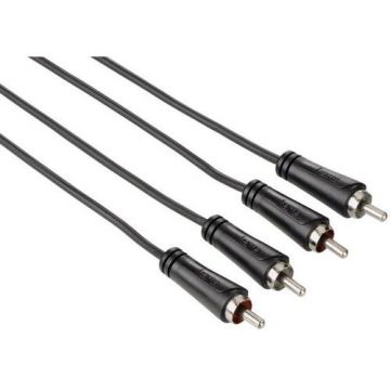Cablu Audio Hama 122273, 2 x RCA - 2 x RCA, 3 m (Negru)