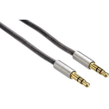 Cablu Audio Hama Aluline 80868, Jack 3.5 mm - Jack 3.5 mm, 0.5 m (Argintiu)
