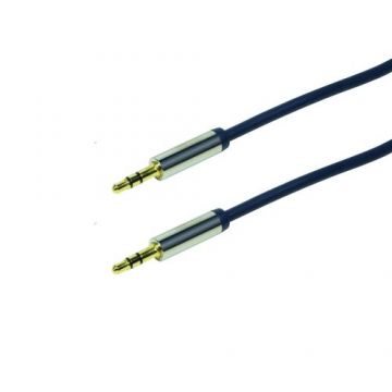 Cablu audio , LogiLink , 3.5 tata/tata , 0.5 m , albastru