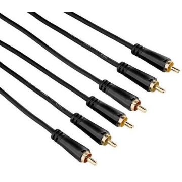 Cablu Audio - Video Hama 122157, 3 x RCA - 3 x RCA, 1.5 m (Negru)