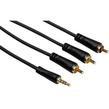 Cablu Hama 122161, Jack 3.5 mm - 3 RCA, 1.5 m (Negru) Cablu Hama 122161, Jack 3.5 mm - 3 RCA, 1.5 m (Negru)