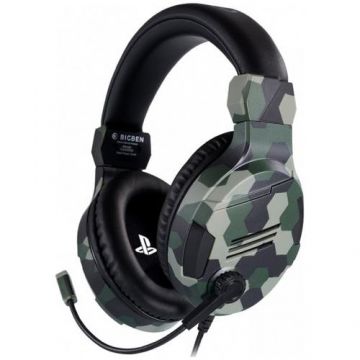 Casca Gaming Stereo BigBen Headset Licenta Sony PlayStation, PC, Jack 3.5mm, Cablu 1.2m, Camo