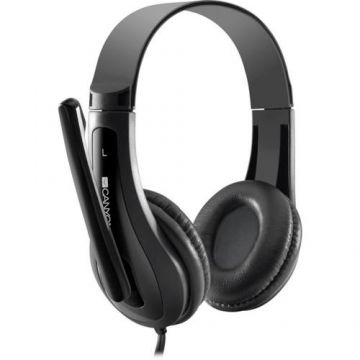 Casti Canyon CNS-CHSC1B, Stereo, Microfon, Jack 3.5mm (Negru) Casti Canyon CNS-CHSC1B, Stereo, Microfon, Jack 3.5mm (Negru)