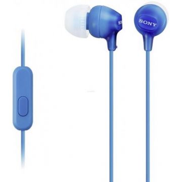Casti cu microfon Sony MDR-EX15AP (Albastre)