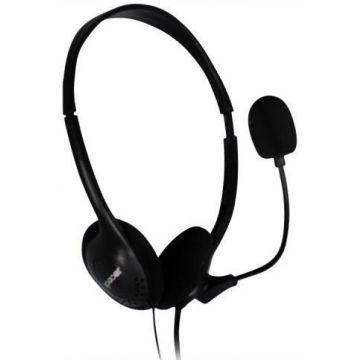 Casti cu Microfon Spacer SPK-223 (Negru) Casti cu Microfon Spacer SPK-223 (Negru)