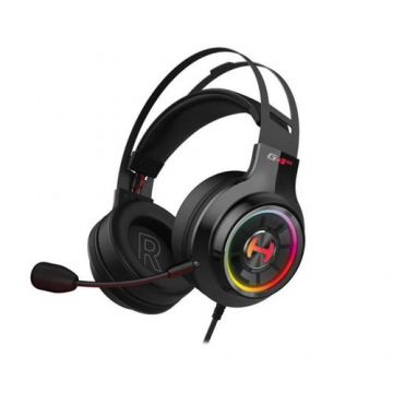 Casti Gaming Edifier G4 TE, Microfon, iluminare RGB, USB (Negru)