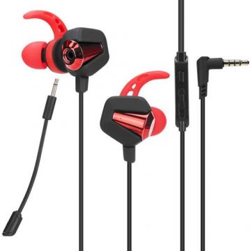 Casti Gaming Marvo Casti Marvo GP-002, In-Ear, Microfon (Negru/Rosu)