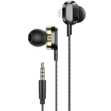 Casti Gaming Stereo HP DHE-7003, in-ear, Jack 3.5mm (Negru)