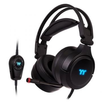 Casti gaming Thermaltake RIING Pro RGB 7.1 iluminare RGB, Microfon, USB (Negru) Casti gaming Thermaltake RIING Pro RGB 7.1 iluminare RGB, Microfon, USB (Negru)