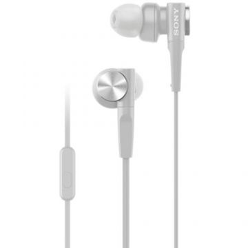 Casti In-Ear Sony MDRXB55APW, Extra Bass, Microfon, Cu fir, Alb