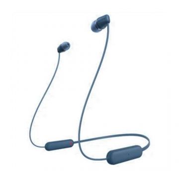 Casti In-Ear Sony WI-C100L, Wireless, Bluetooth, IPX4, Microfon, Fast pair, Autonomie 25 ore, Albastru