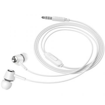 Casti Stereo HOCO M70, Cu microfon, 3.5 mm (Alb)