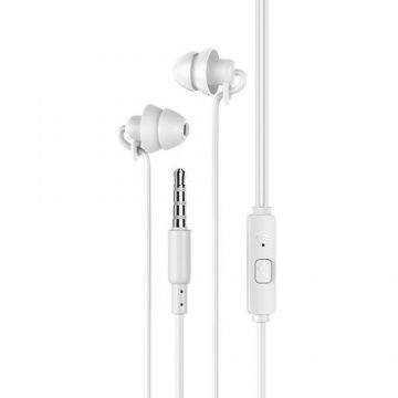 Casti Stereo HOCO M81 Imperceptible, Cu microfon, 3.5 mm, 1.2m, Somn (Alb)