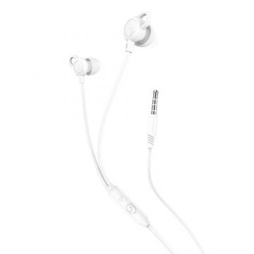 Casti Stereo HOCO M89 Comfortable, Cu microfon, 3.5 mm, 1.2m, Somn (Alb)