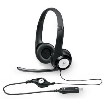 Casti Stereo Logitech H390, USB, Microfon (Negru)