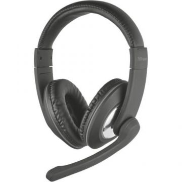 Casti Stereo Trust Reno, Jack 3.5mm (Negru)