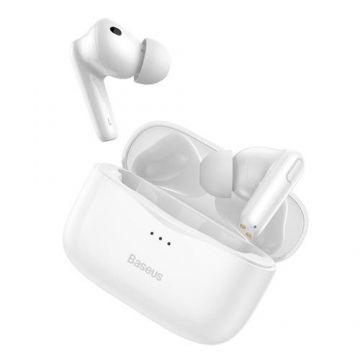 Casti True Wireless Baseus TWS Simu S1 NGS2-02, Bluetooth 5.0, Microfon, Active Noise Canceling (Alb)