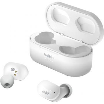 Casti True Wireless Belkin Earbuds SoundForm, Bluetooth, Waterproof IPX5 (Alb)