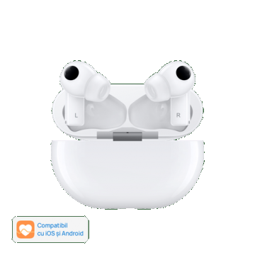 Casti True wireless Huawei Freebuds Pro, Bluetooth, Microfon dual, Active Noise Cancellation (Alb)