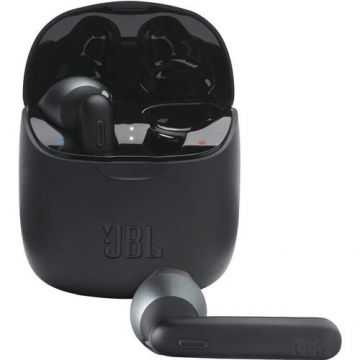Casti True Wireless JBL T225TWS, Earbuds, Bluetooth 5.0, Google Assistant (Negru)