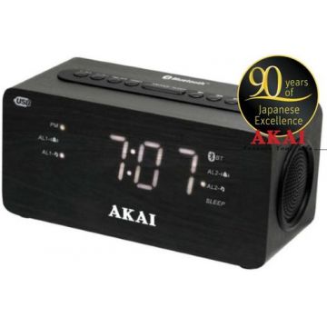 Radio cu ceas Akai ACR-2993, FM radio, dual alarm si functie incarcare telefon