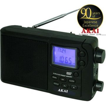 Radio cu ceas Akai APR-2418 (Negru)