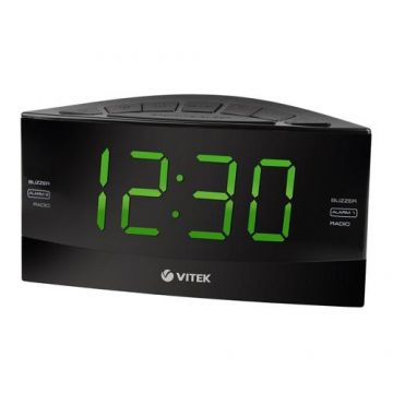 Radio cu ceas VITEK VT-6603, display digital, desteptator, receptia FM/AM (Negru)