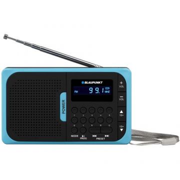 Radio portabil Blaupunkt, PR5BL, MicroSD/USB/MP3, Afisaj LCD, AAA, Negru/Albastru